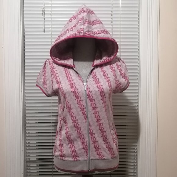 Juicy Couture Short Sleeve Zip Hoodie - Picture 1 of 7
